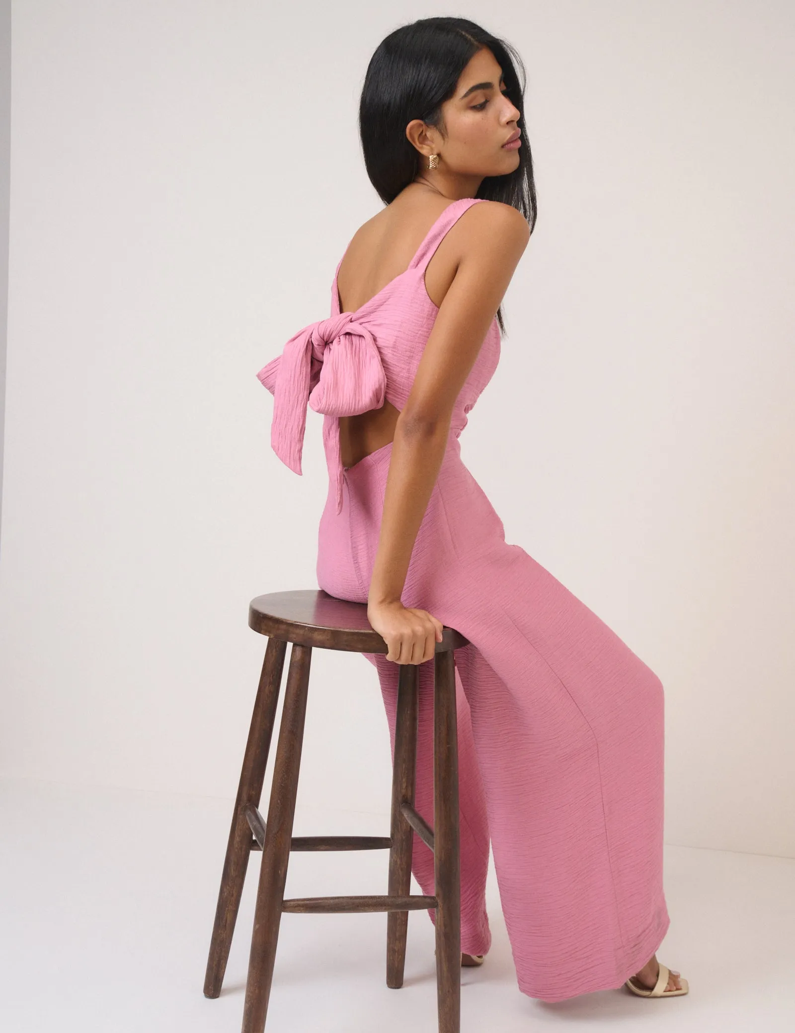 Pink Square Neck Jumpsuit sold by Nobody's Child product image thumbnail 3