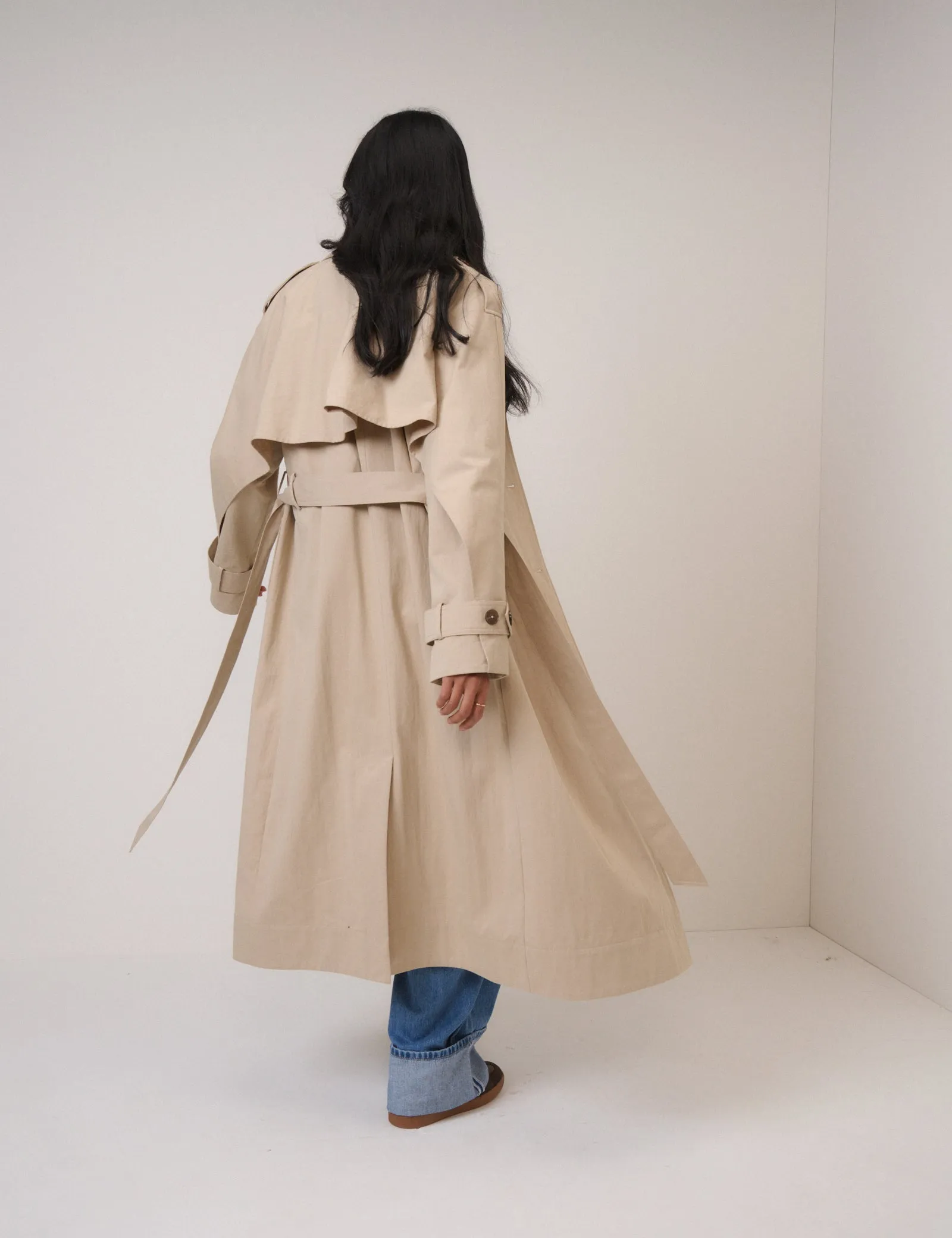 Beige Tie Waist Trench Coat sold by Nobody's Child product image thumbnail 5