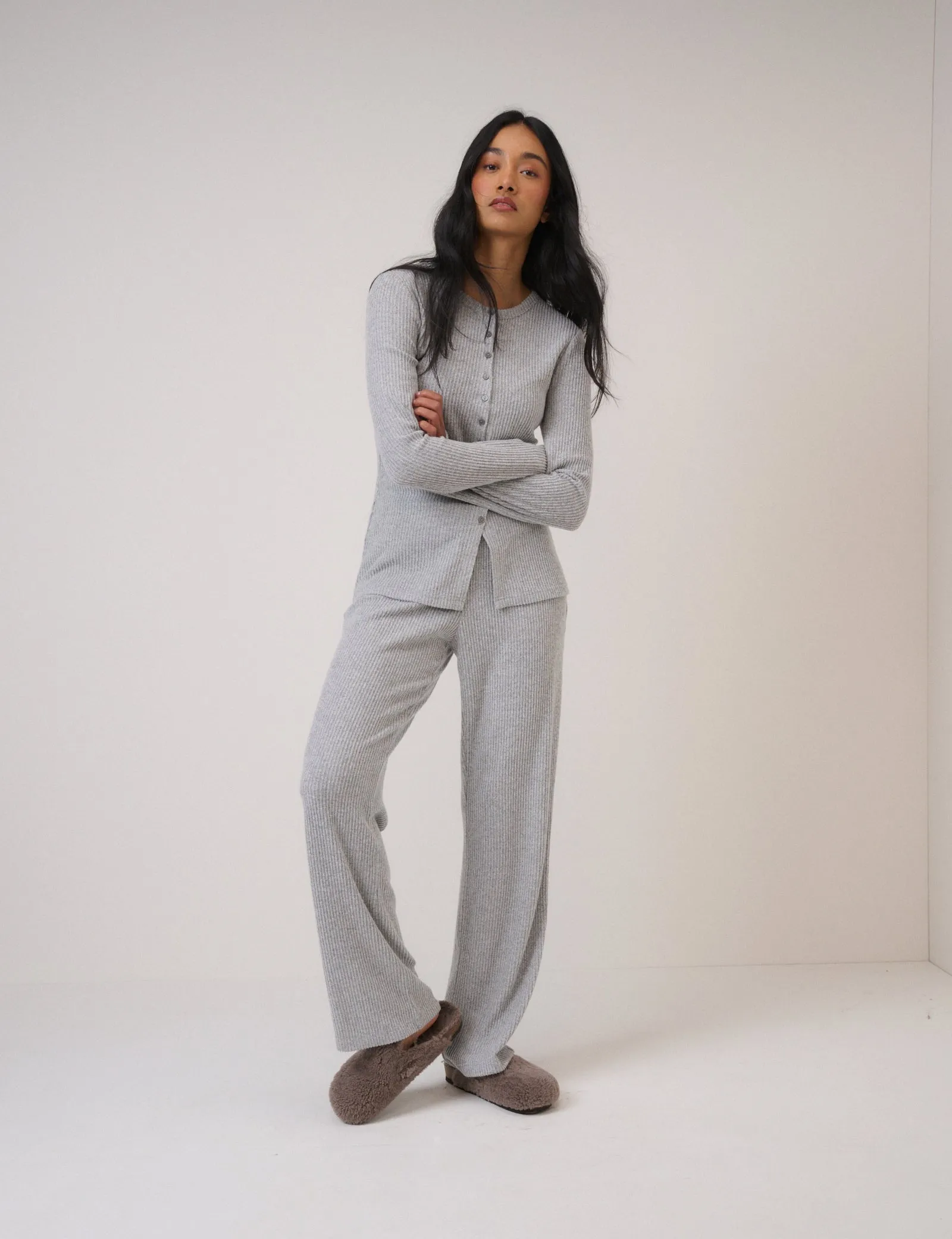 Grey Ribbed Longline Cardigan sold by Nobody's Child product image thumbnail 2