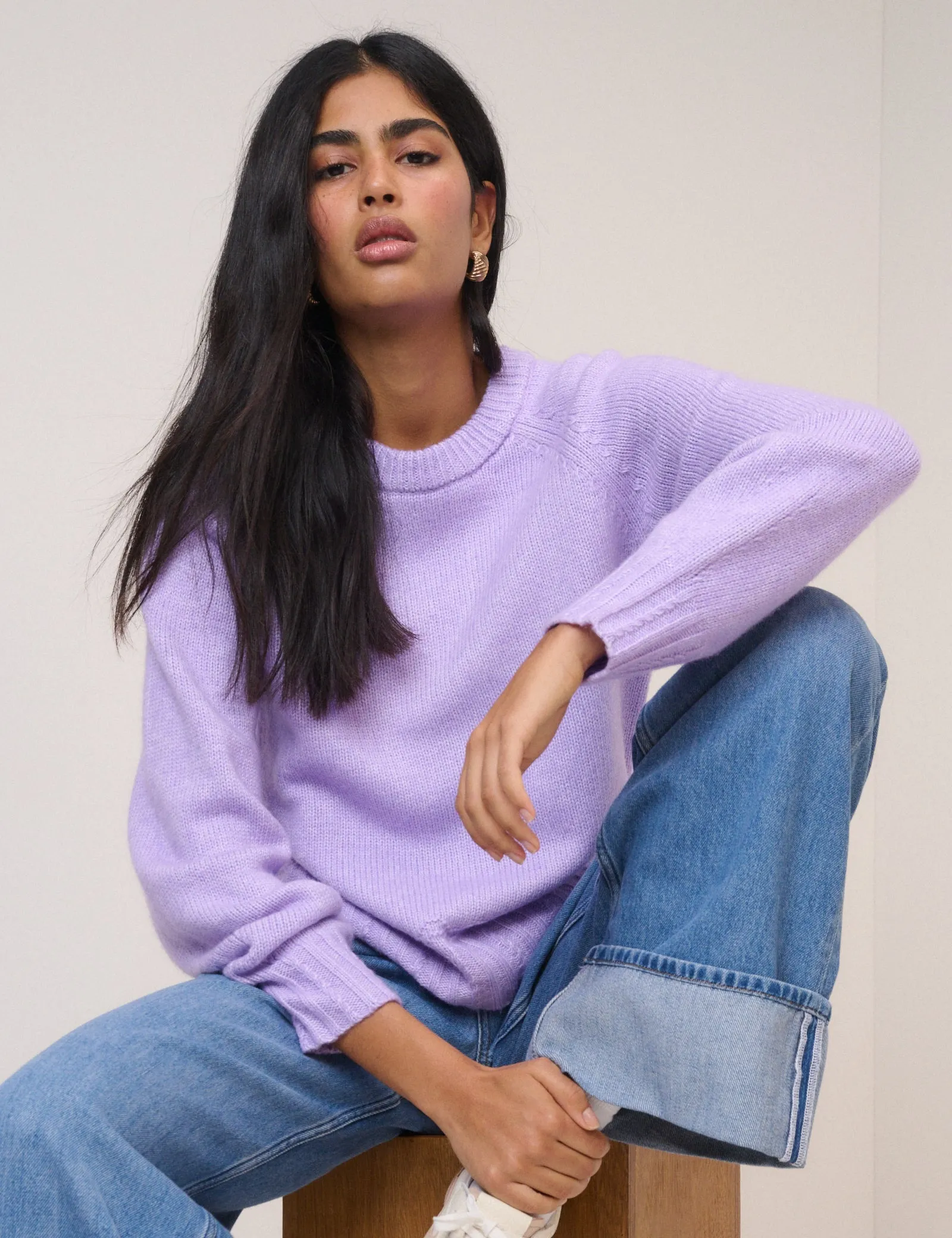 Purple Knitted Bow Tie Back Jumper sold by Nobody's Child product image thumbnail 3