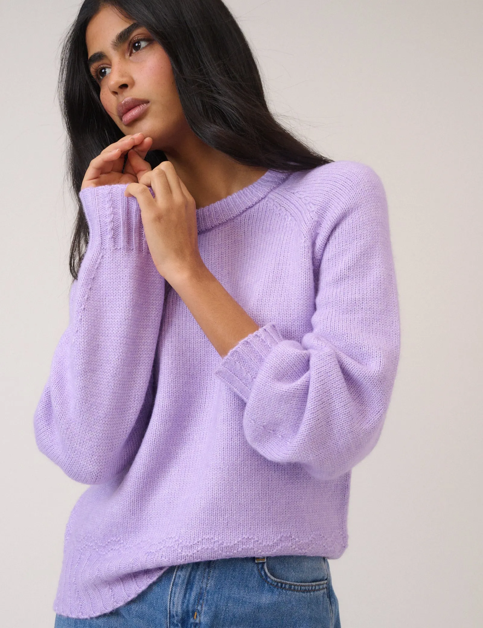Purple Knitted Bow Tie Back Jumper sold by Nobody's Child