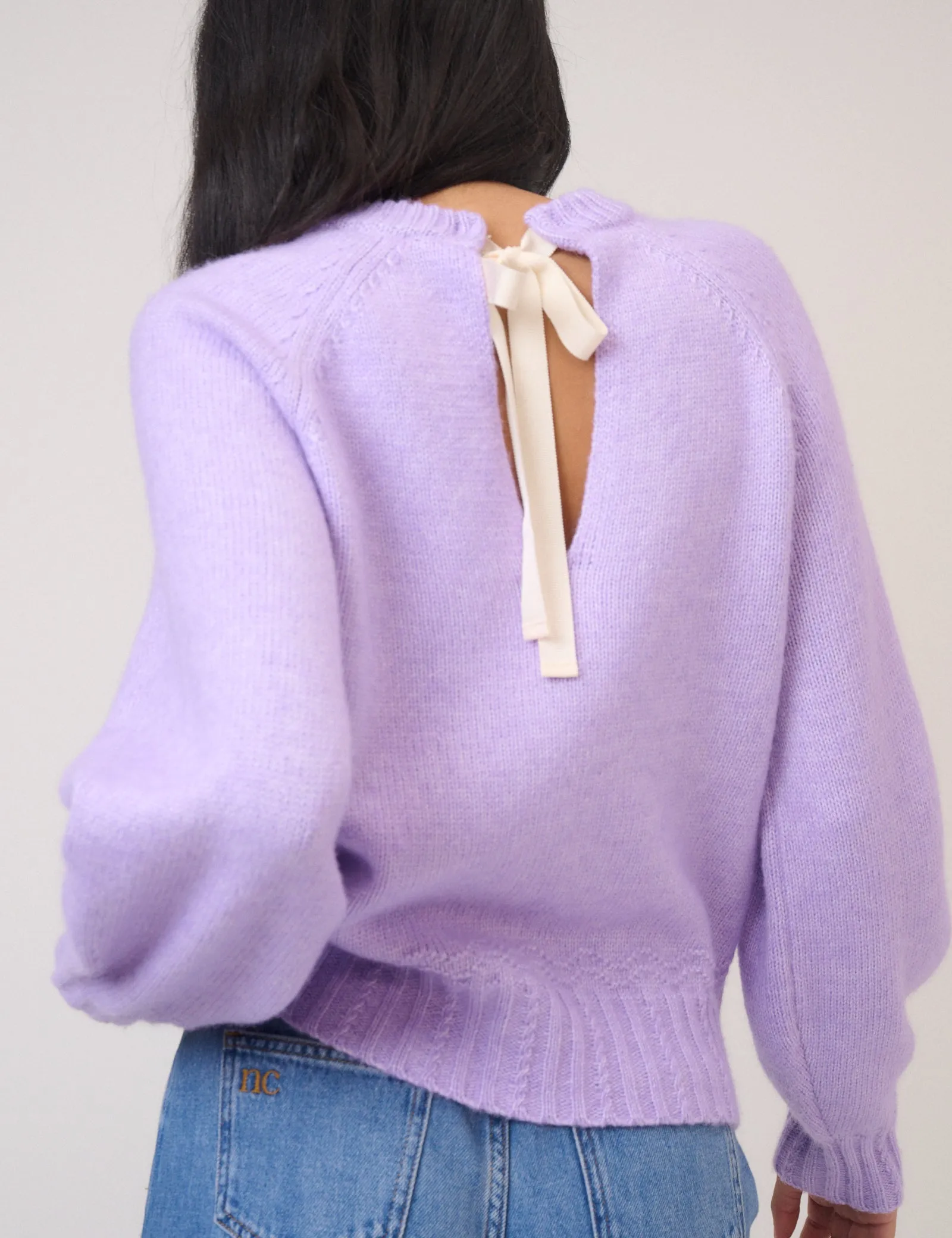 Purple Knitted Bow Tie Back Jumper sold by Nobody's Child product image thumbnail 2