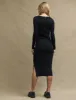 Black Square Neck Knitted Midi Dress sold by Nobody's Child