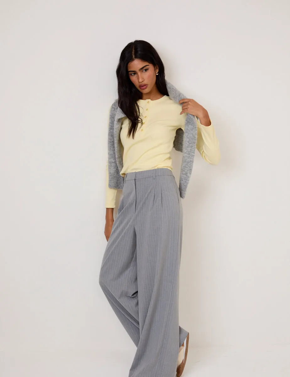 Butter Yellow Ribbed Crew Neck Top sold by Nobody's Child product image thumbnail 3