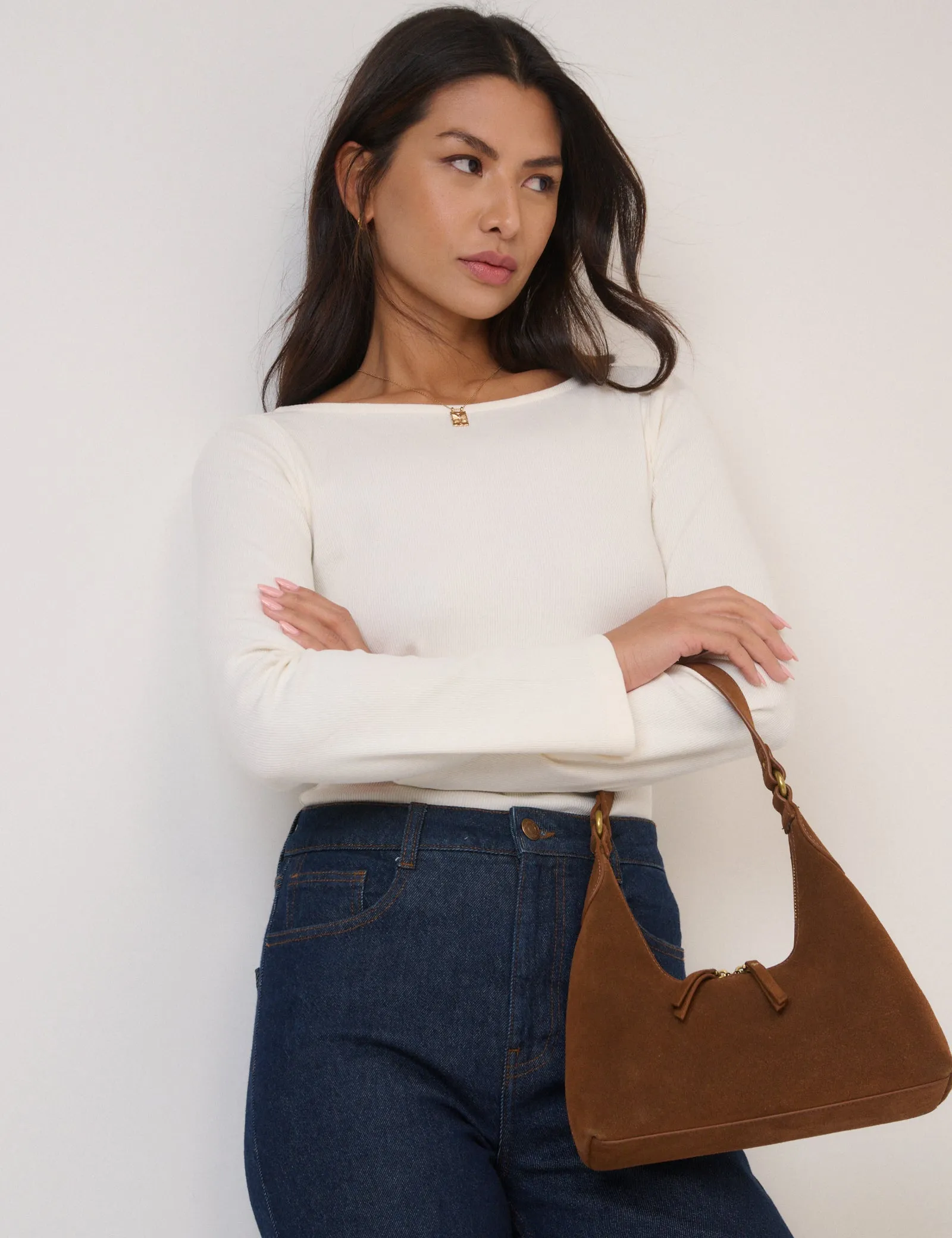 White Ribbed Flute Sleeve Top sold by Nobody's Child product image thumbnail 3