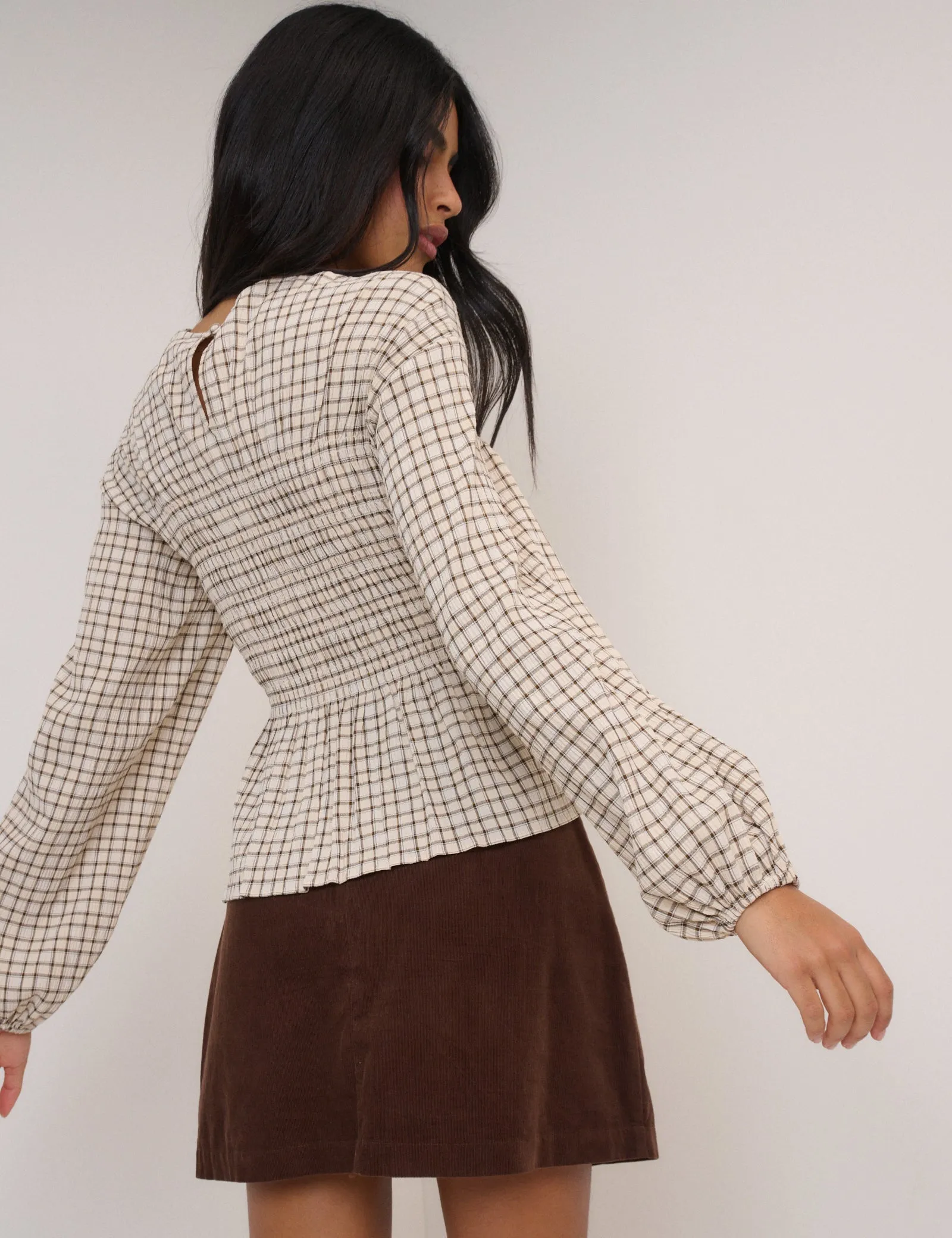 Yellow Check Shirred Blouse sold by Nobody's Child product image thumbnail 5