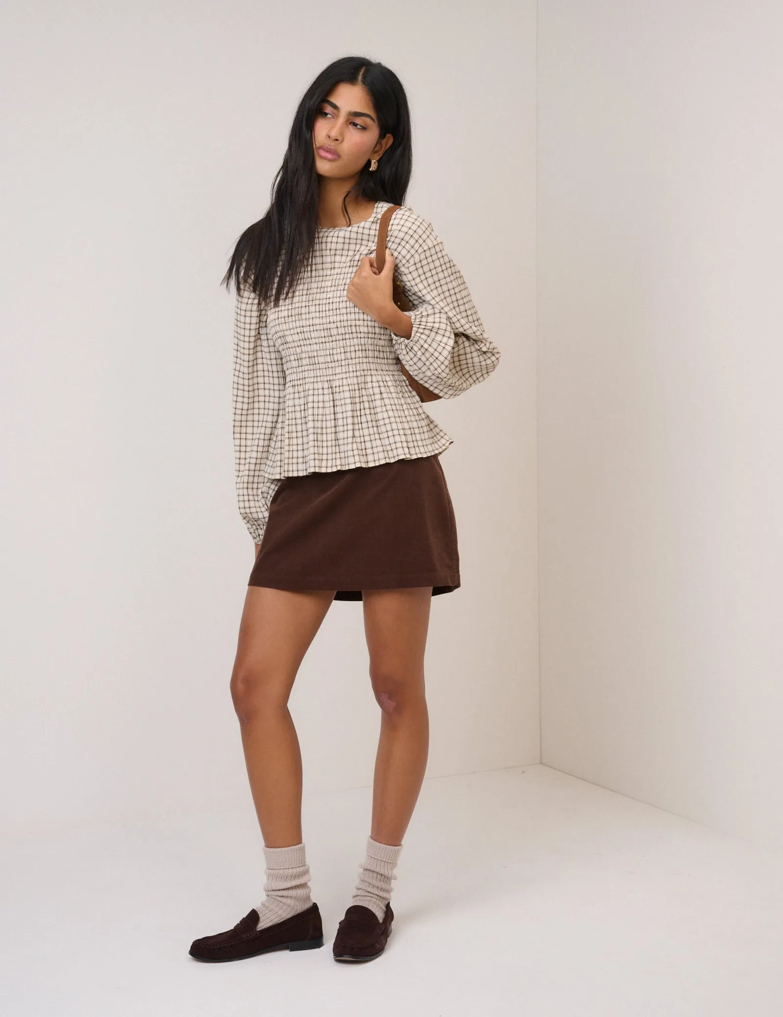 Yellow Check Shirred Blouse sold by Nobody's Child product image thumbnail 2