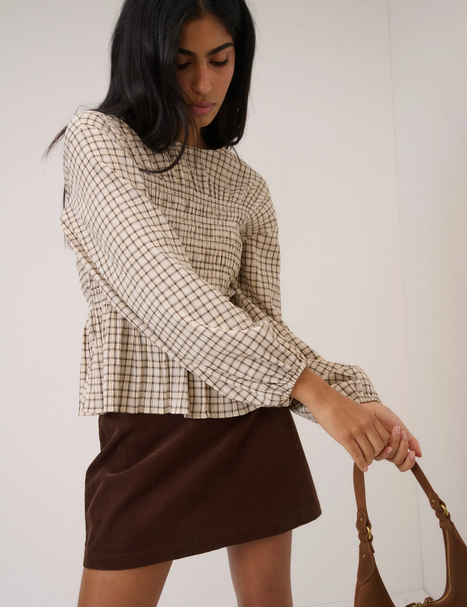 Yellow Check Shirred Blouse sold by Nobody's Child product image thumbnail 3