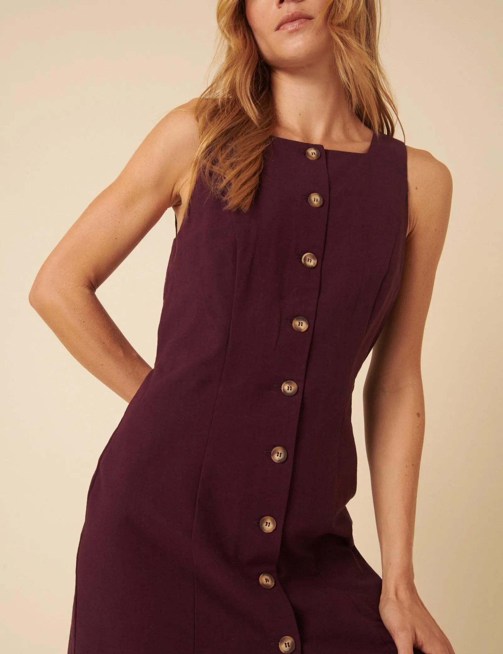 Purple Peri Pinafore Mini Dress sold by Nobody's Child product image thumbnail 4