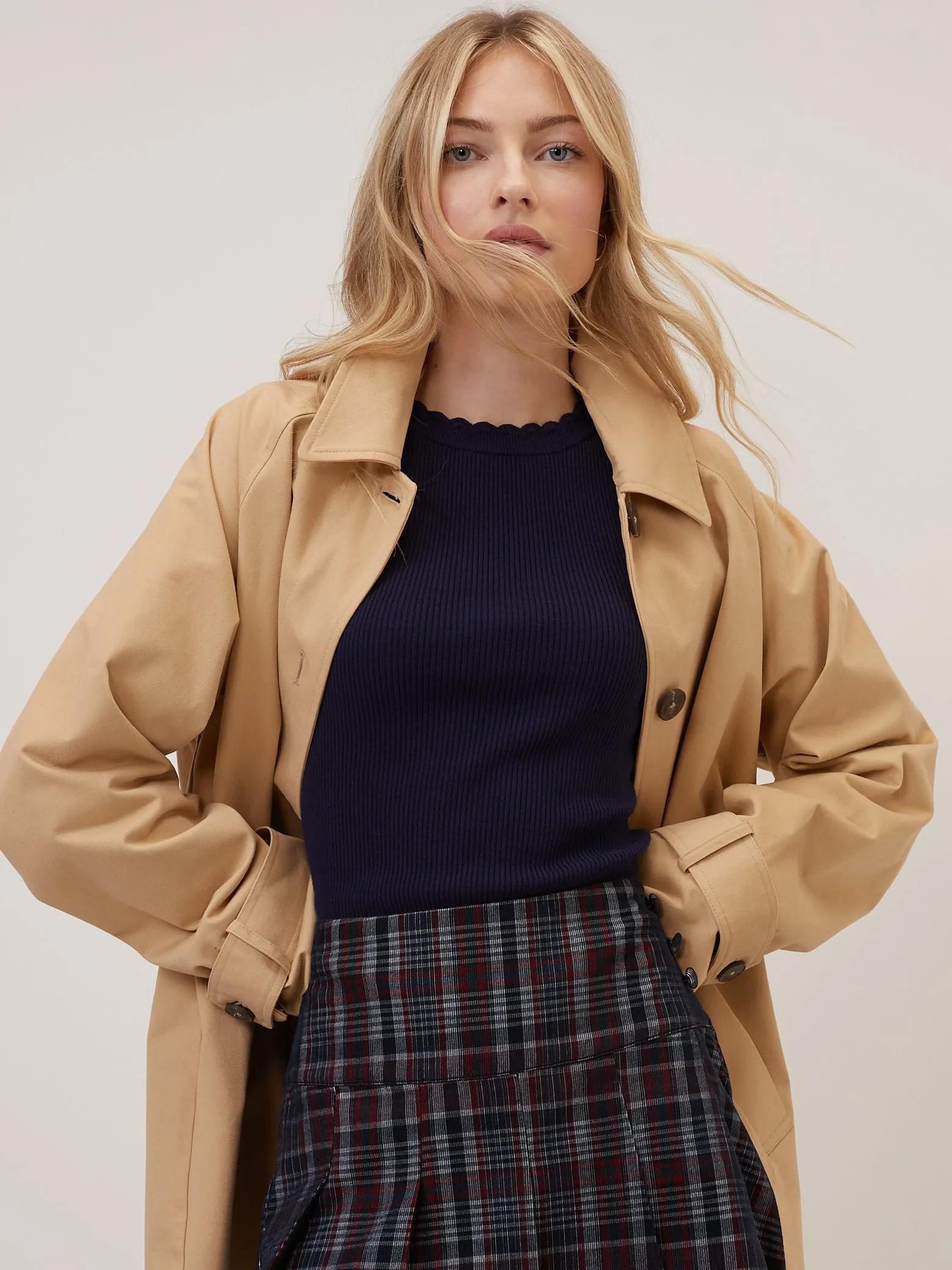 Navy Crochet Trim Knitted Top sold by Nobody's Child product image thumbnail 3