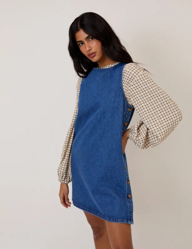 Izzie Pinny Denim Mini Dress sold by Nobody's Child
