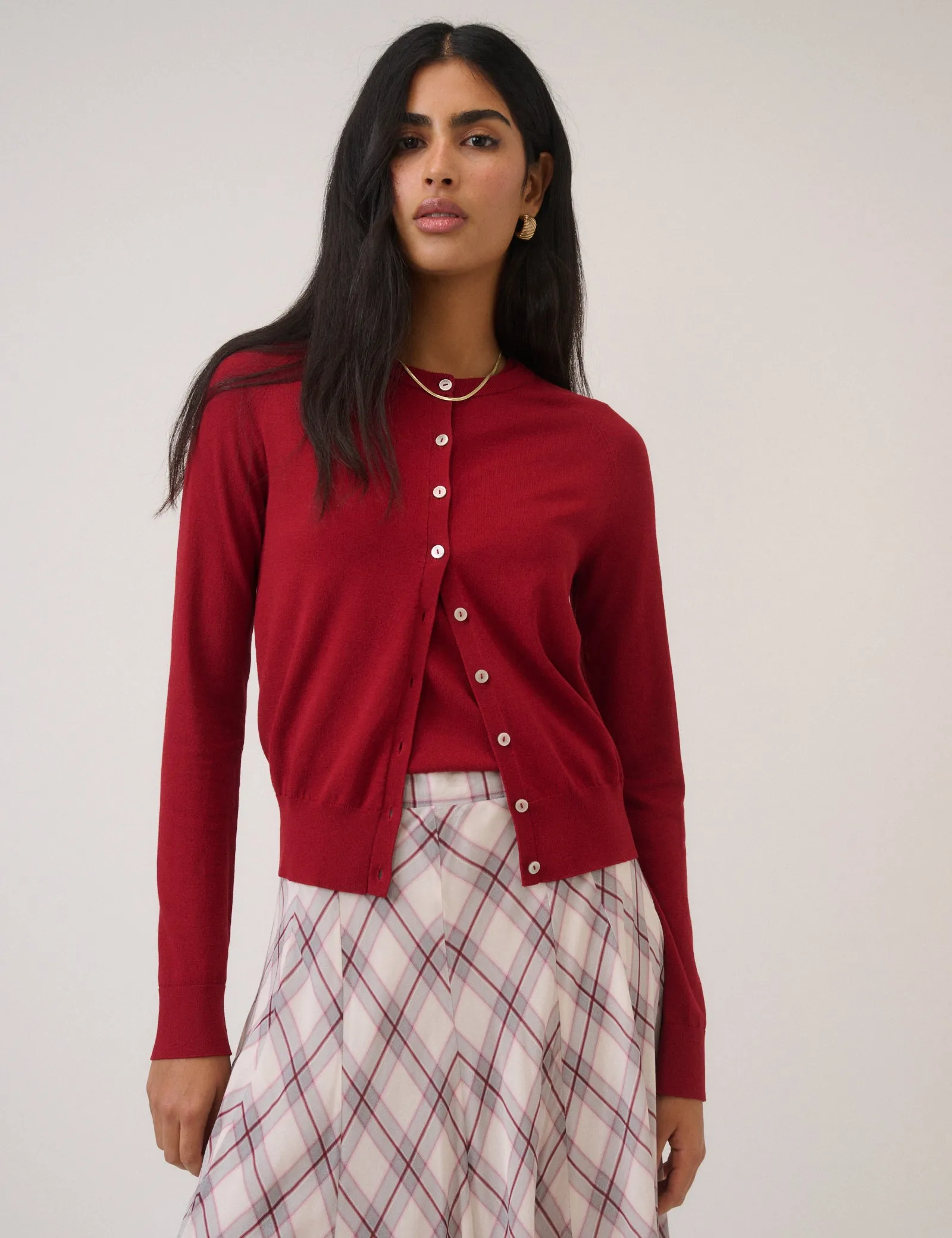 Red Crew Neck Cardigan sold by Nobody's Child product image thumbnail 3