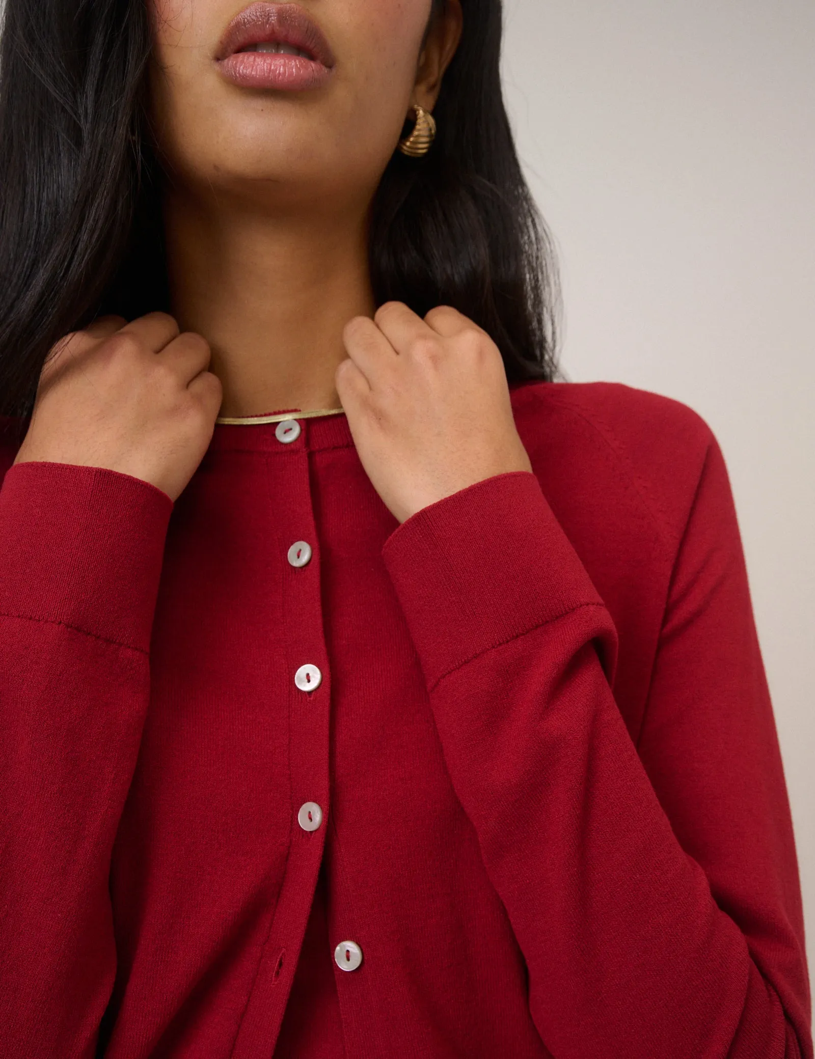 Red Crew Neck Cardigan sold by Nobody's Child product image thumbnail 4