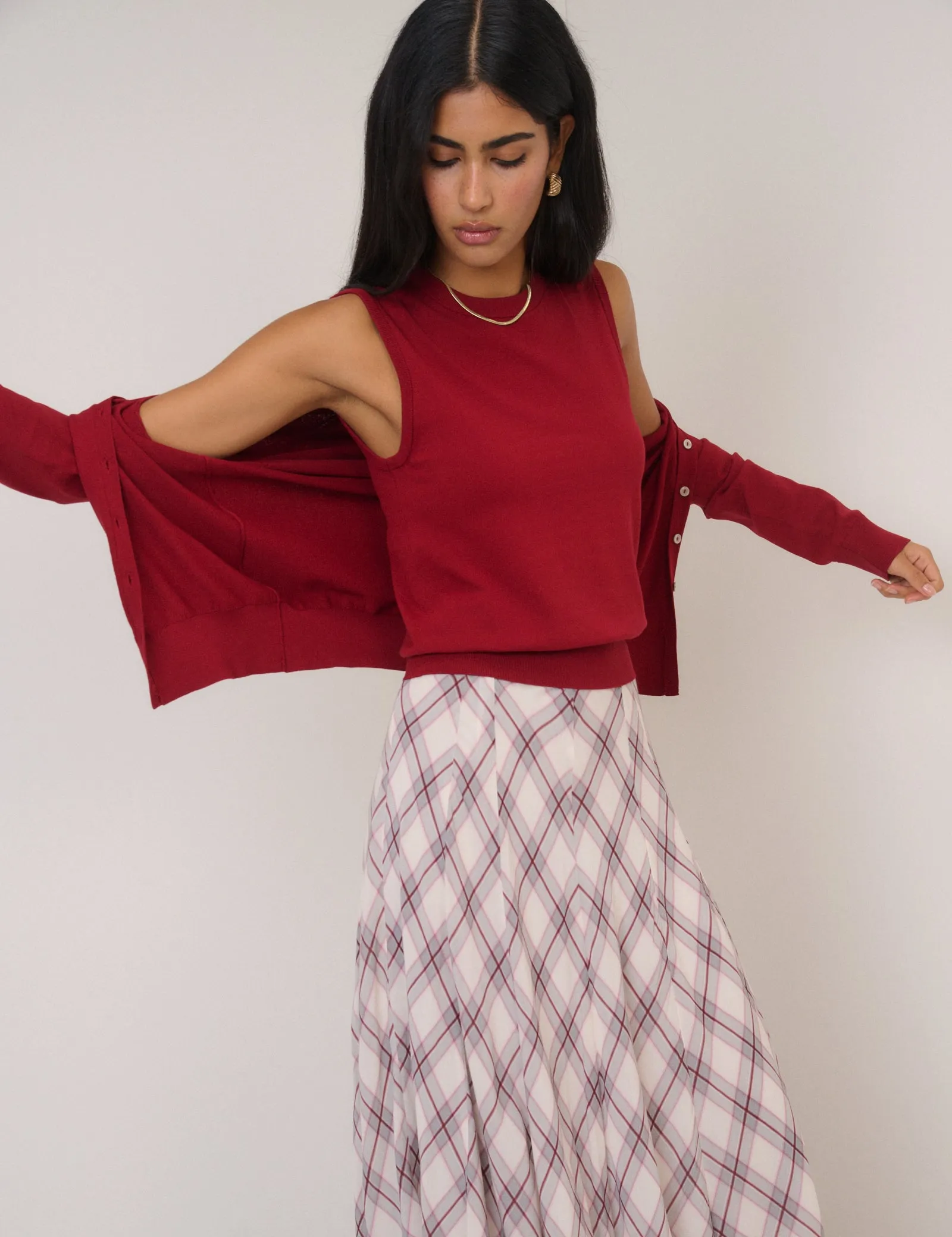 Red Crew Neck Knitted Vest sold by Nobody's Child product image thumbnail 3