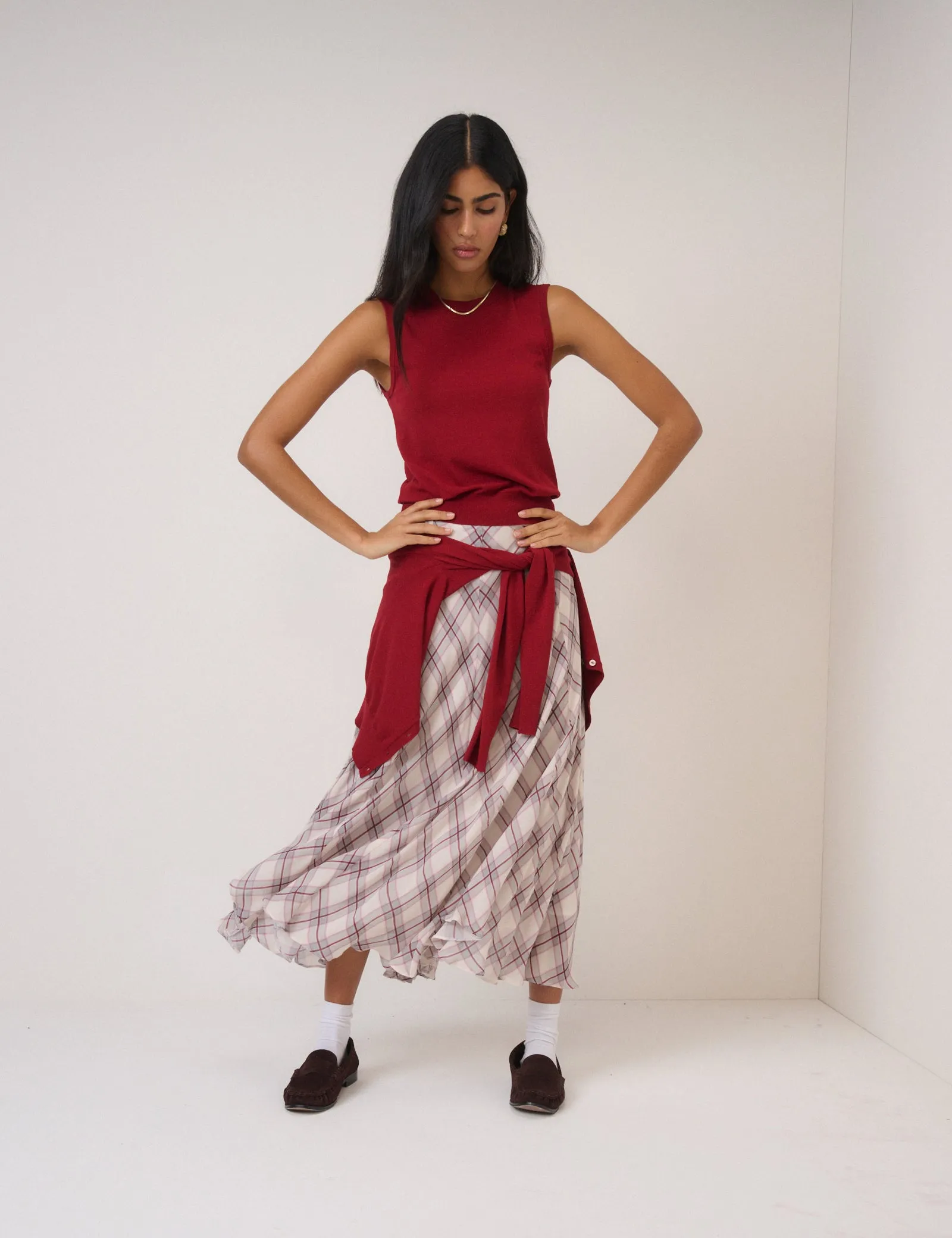 Red Crew Neck Knitted Vest sold by Nobody's Child product image thumbnail 5