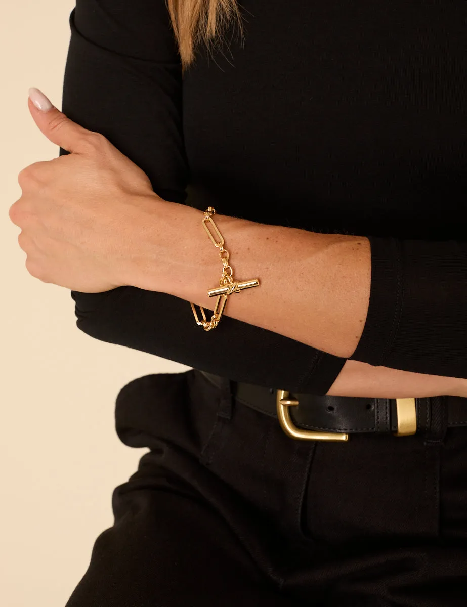 Gold Plated T-Bar Bracelet sold by Nobody's Child