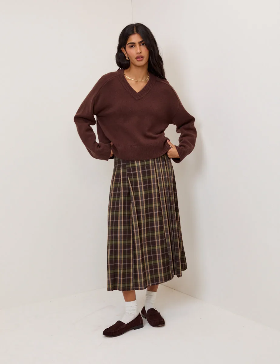 Brown V-Neck Wool Jumper sold by Nobody's Child product image thumbnail 2