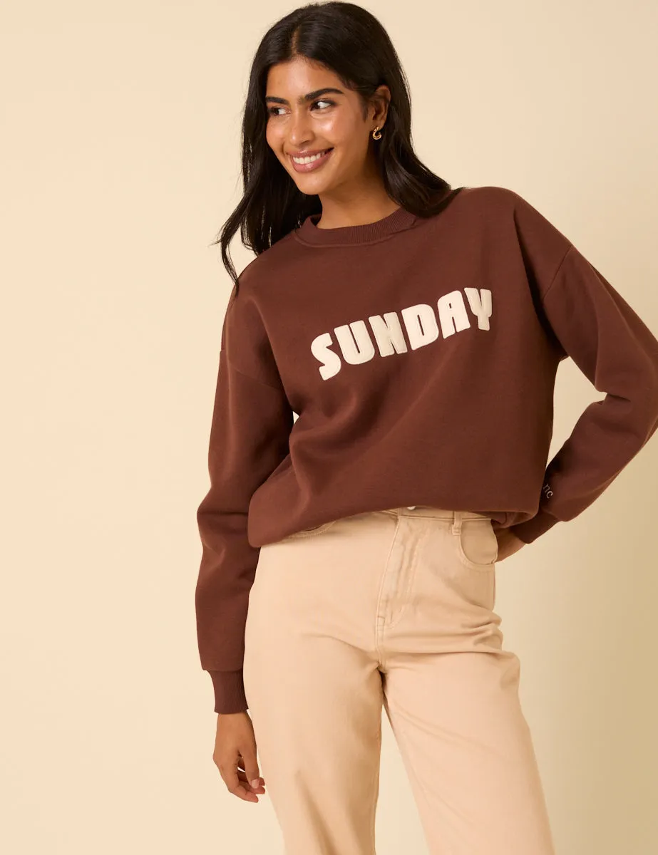 Brown Sunday Graphic Sweatshirt sold by Nobody's Child product image thumbnail 3