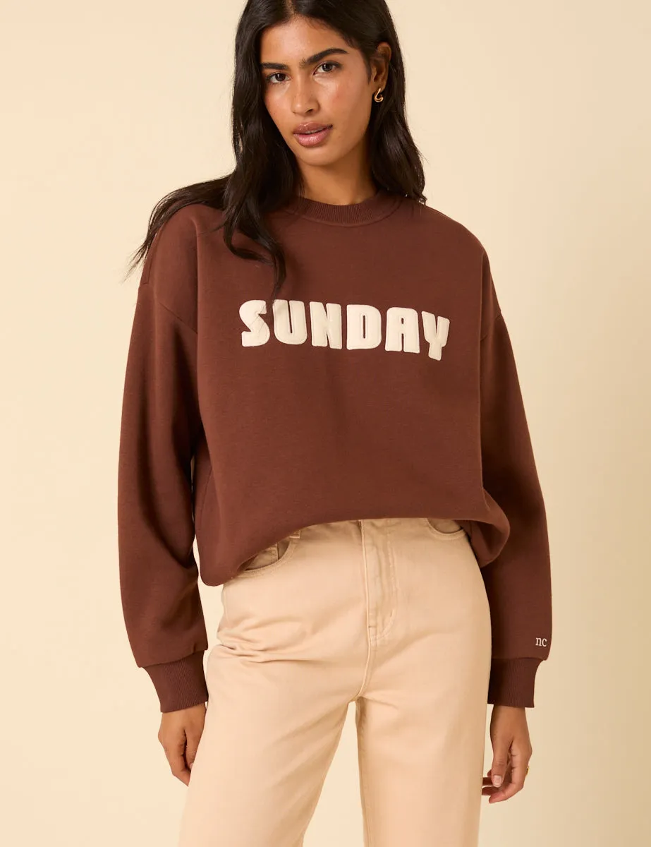 Brown Sunday Graphic Sweatshirt sold by Nobody's Child