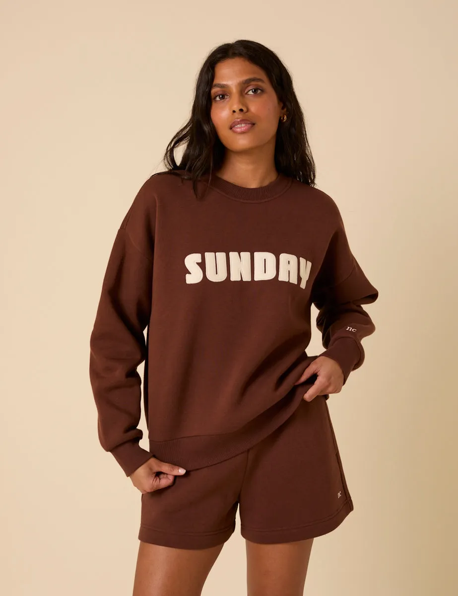 Brown Sunday Graphic Sweatshirt sold by Nobody's Child product image thumbnail 2