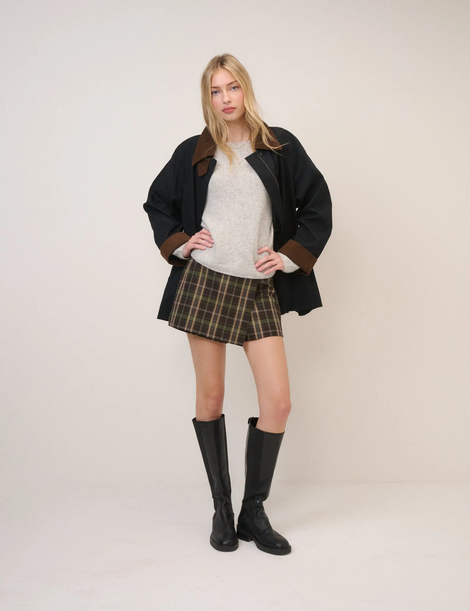 Grey Slash Neck Knitted Jumper sold by Nobody's Child product image thumbnail 3