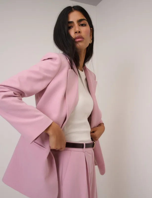 Pink Single Breasted Twill Blazer sold by Nobody's Child