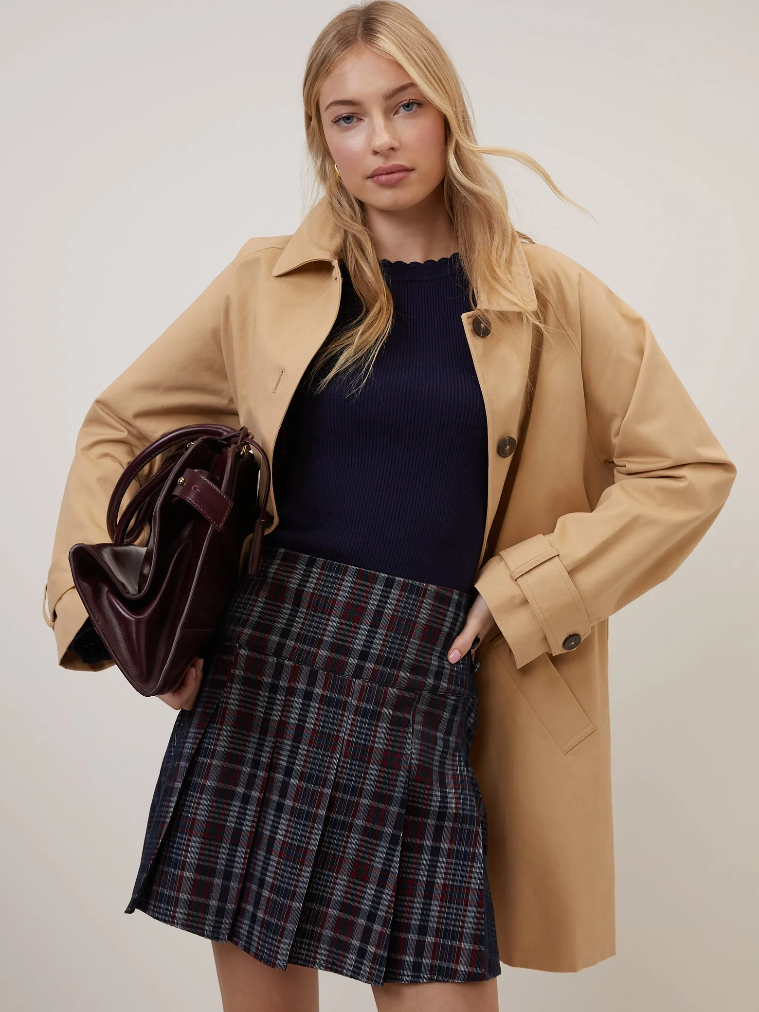 Navy And Red Tartan Mini Skirt sold by Nobody's Child product image thumbnail 3