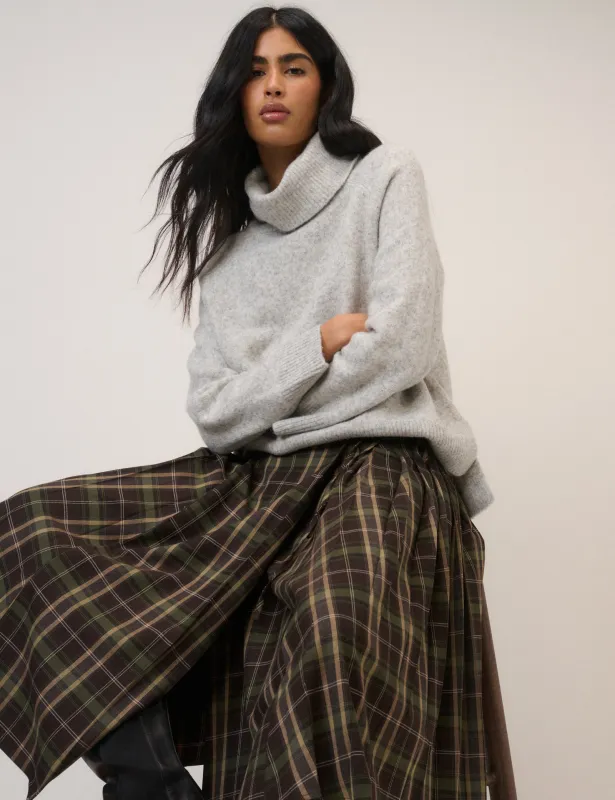 Grey Roll Neck Relaxed Jumper sold by Nobody's Child