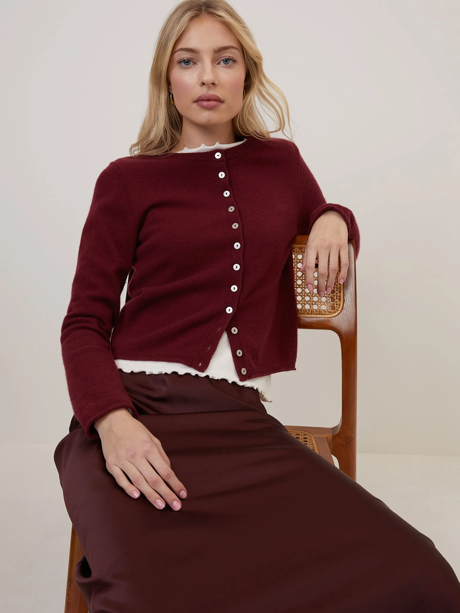 Burgundy Satin Mila Midi Slip Skirt sold by Nobody's Child product image thumbnail 4