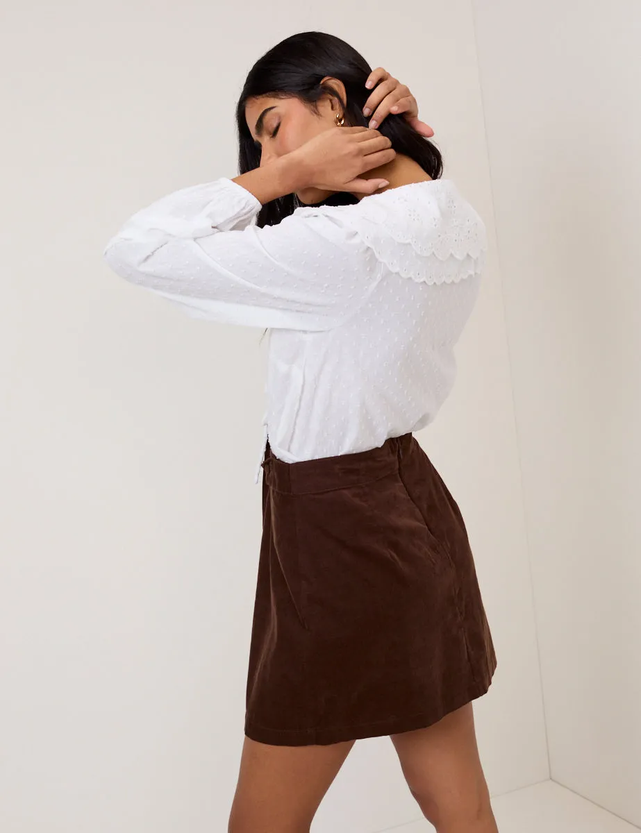 White Peter Pan Collar Tie Front Blouse sold by Nobody's Child product image thumbnail 5