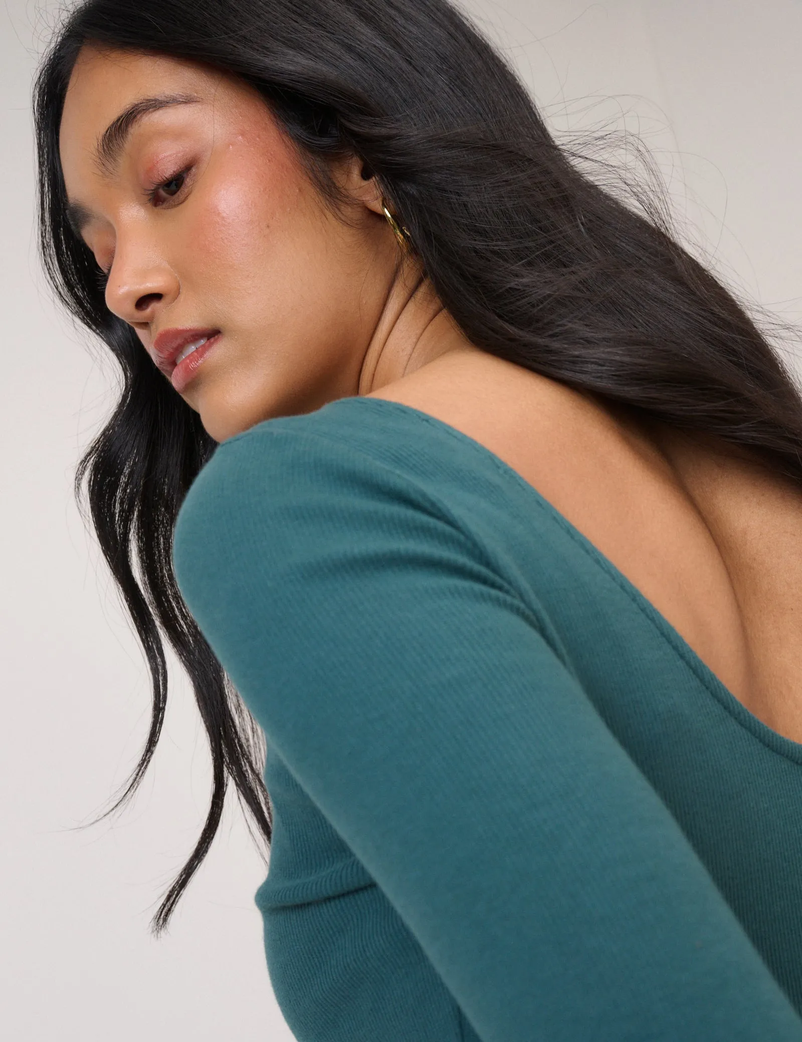 Turquoise Long Sleeve A-Line Penni Mini Dress sold by Nobody's Child product image thumbnail 2