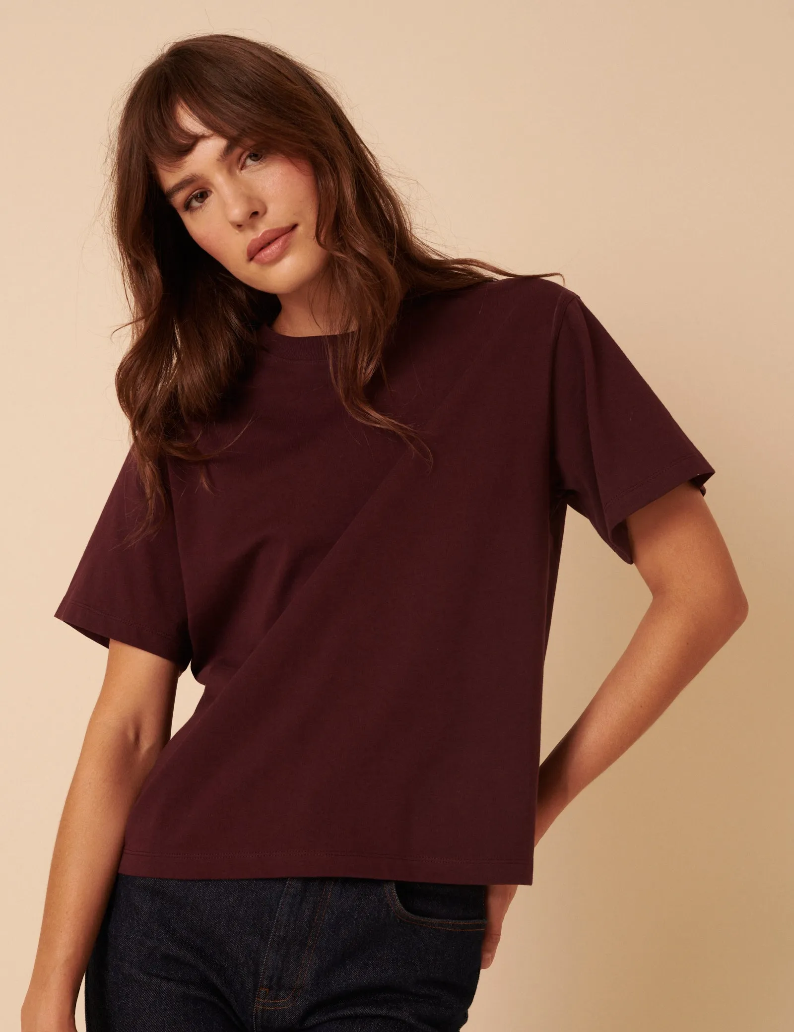 Burgundy Boxy Fit T-Shirt sold by Nobody's Child product image thumbnail 3