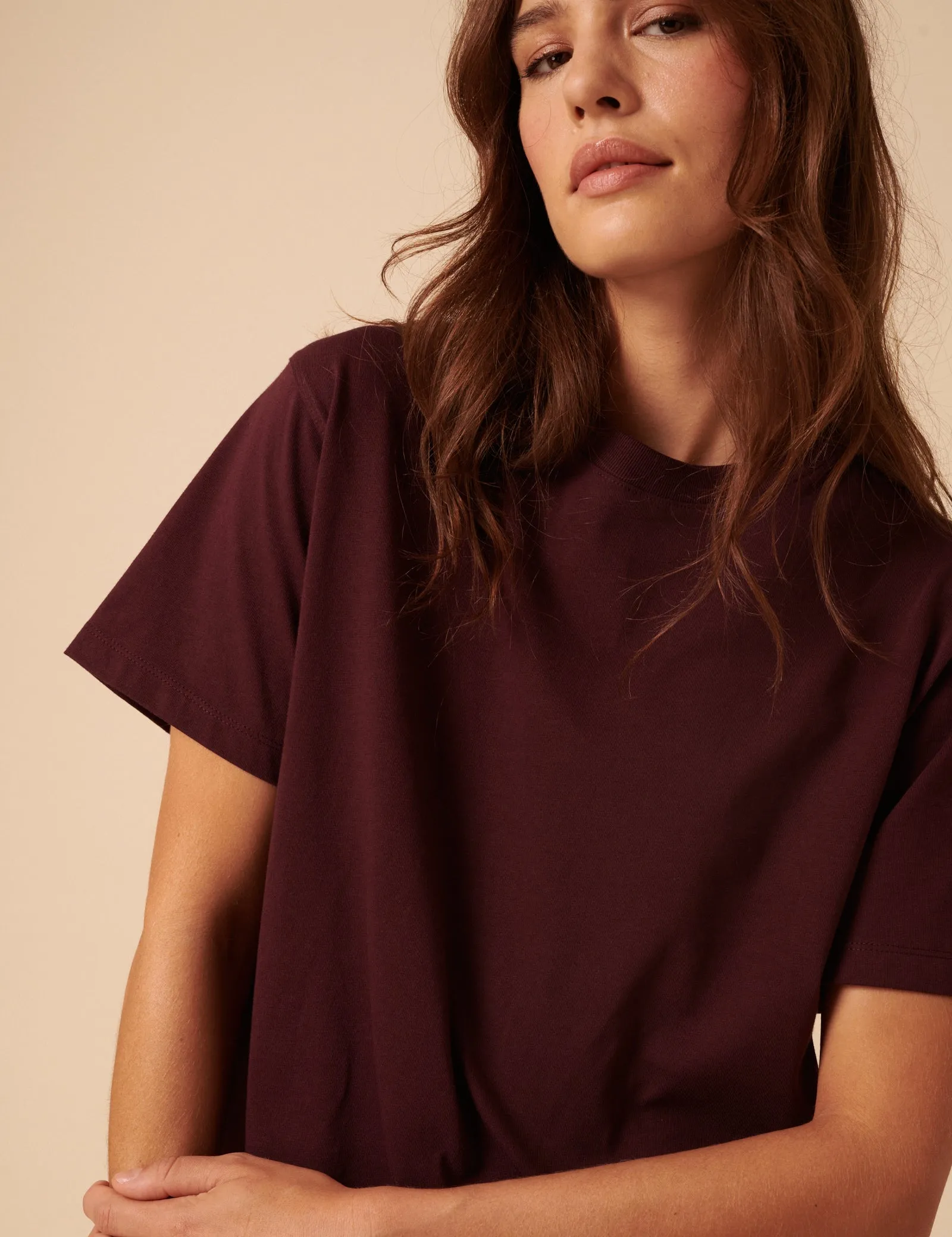 Burgundy Boxy Fit T-Shirt sold by Nobody's Child product image thumbnail 2