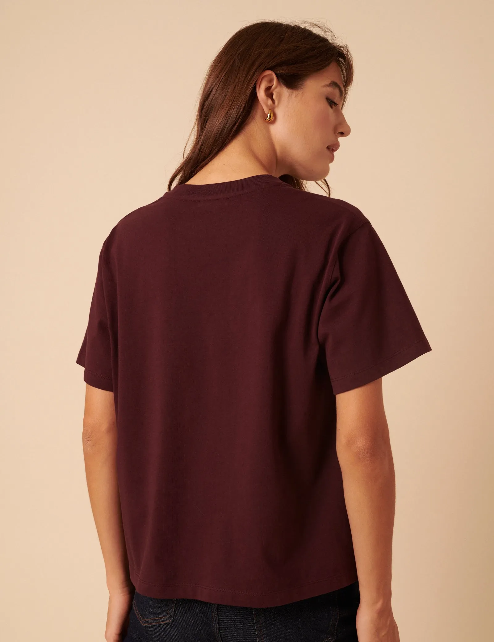 Burgundy Boxy Fit T-Shirt sold by Nobody's Child product image thumbnail 5
