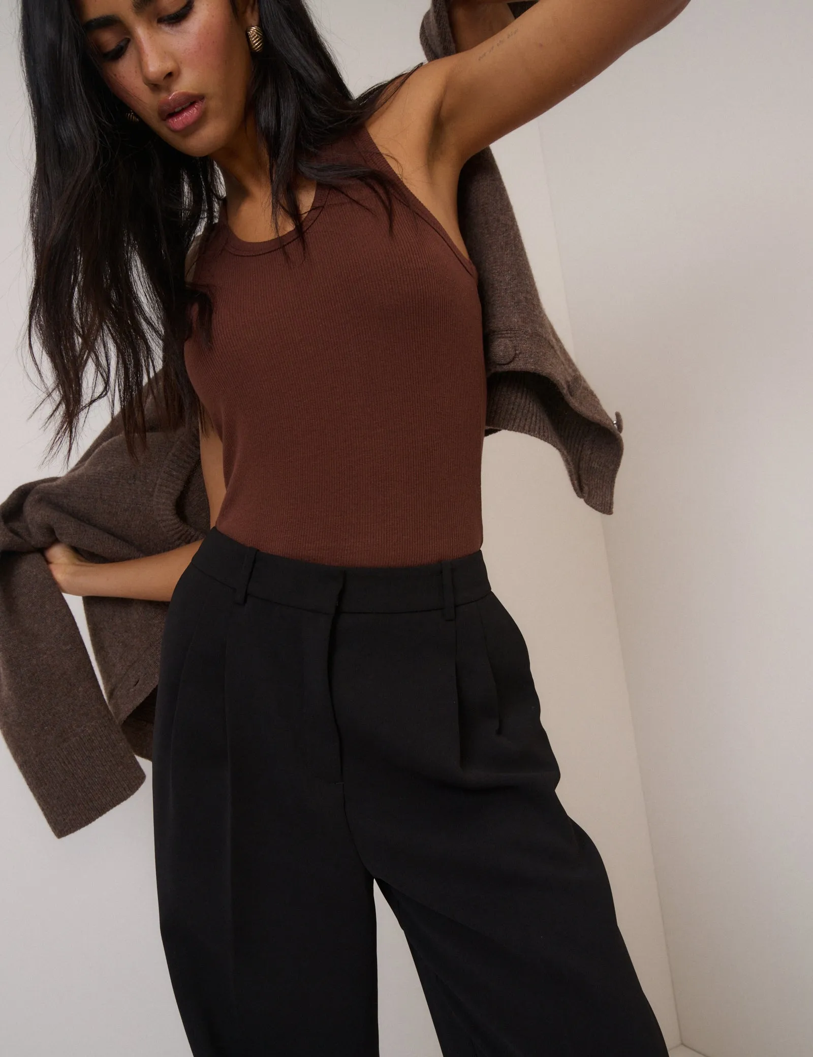 Black Wide Leg Jax Crepe Trousers sold by Nobody's Child product image thumbnail 2