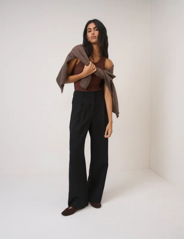 Black Wide Leg Trousers sold by Nobody's Child