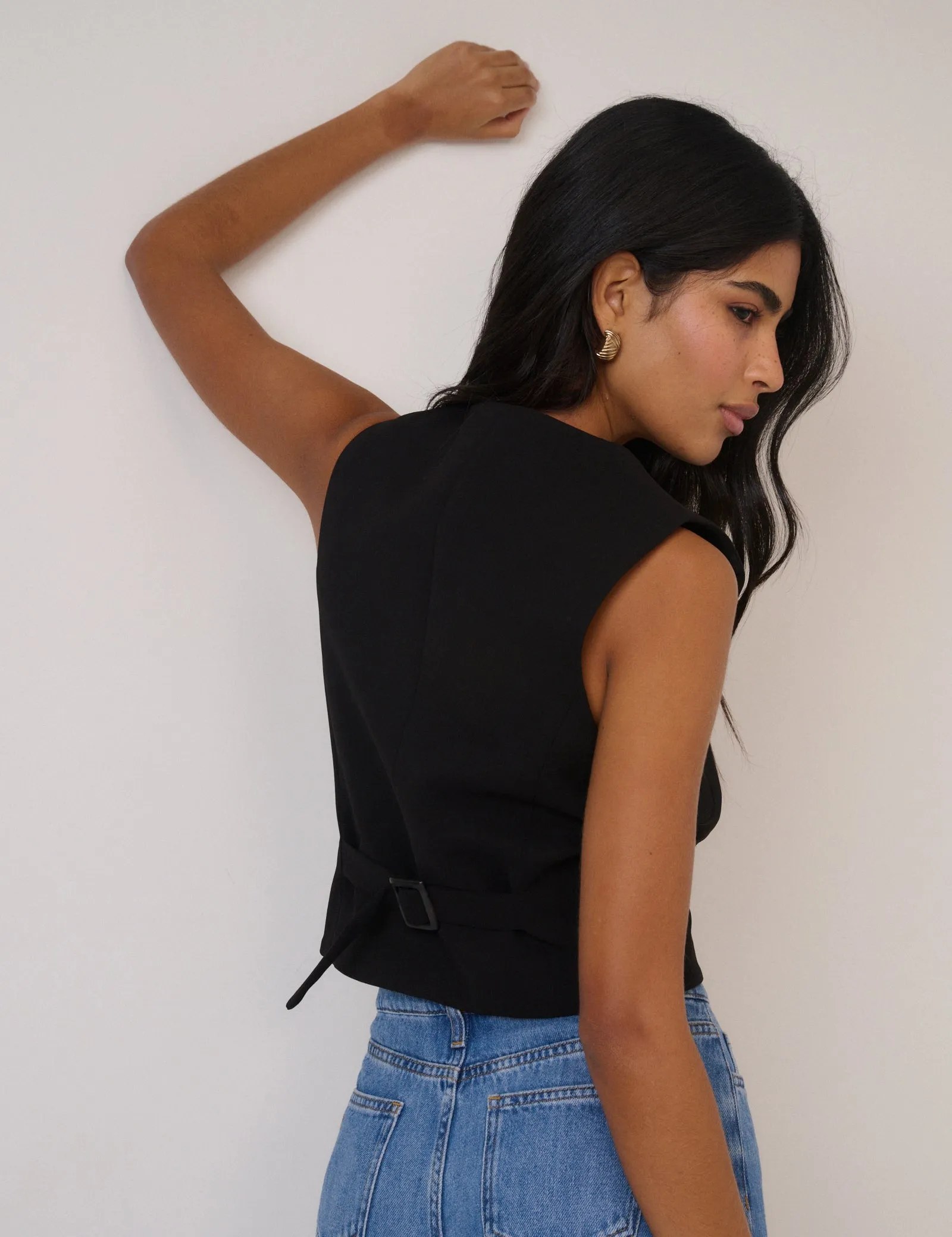 Black Crew Neck Waistcoat sold by Nobody's Child product image thumbnail 5