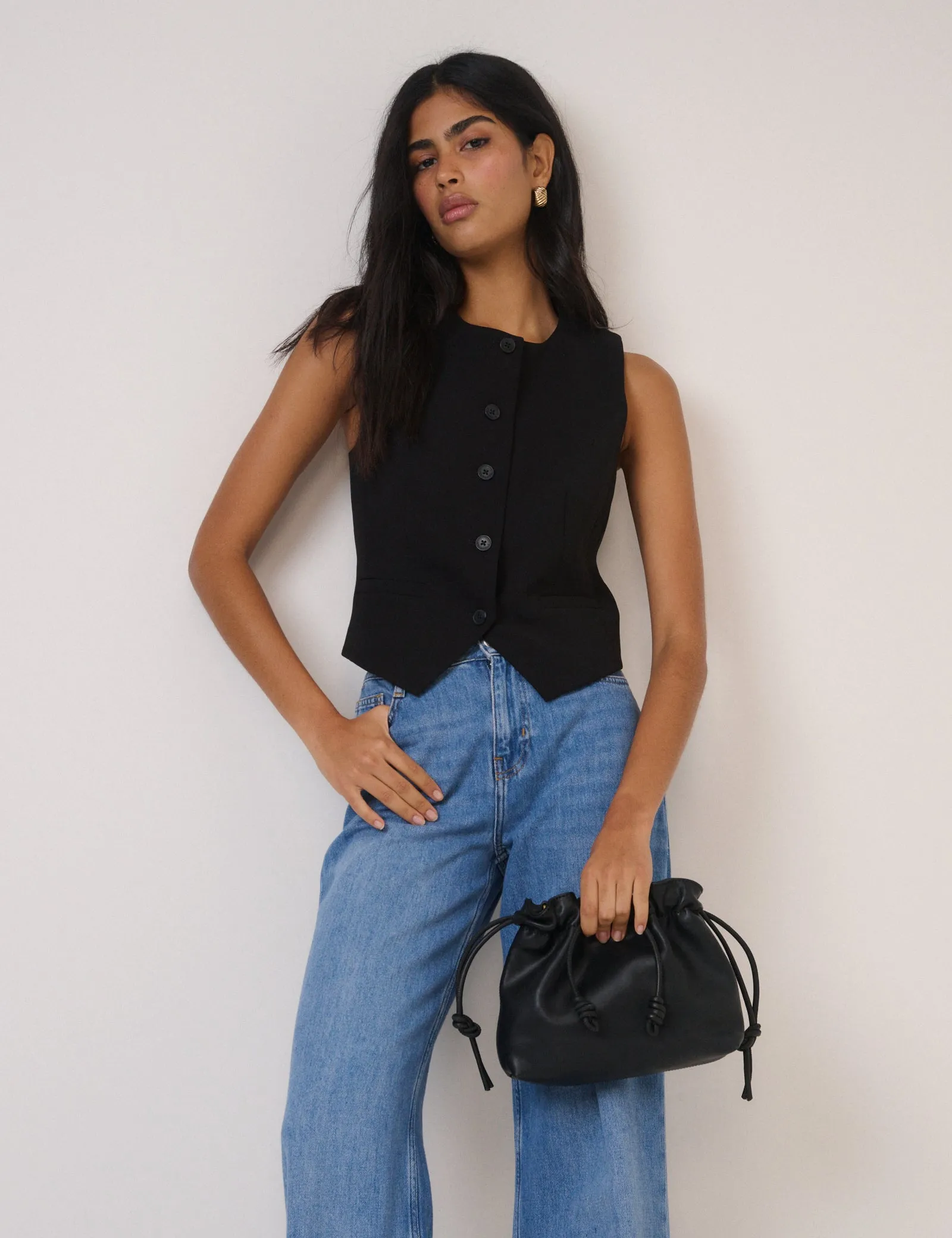 Black Crew Neck Waistcoat sold by Nobody's Child product image thumbnail 4