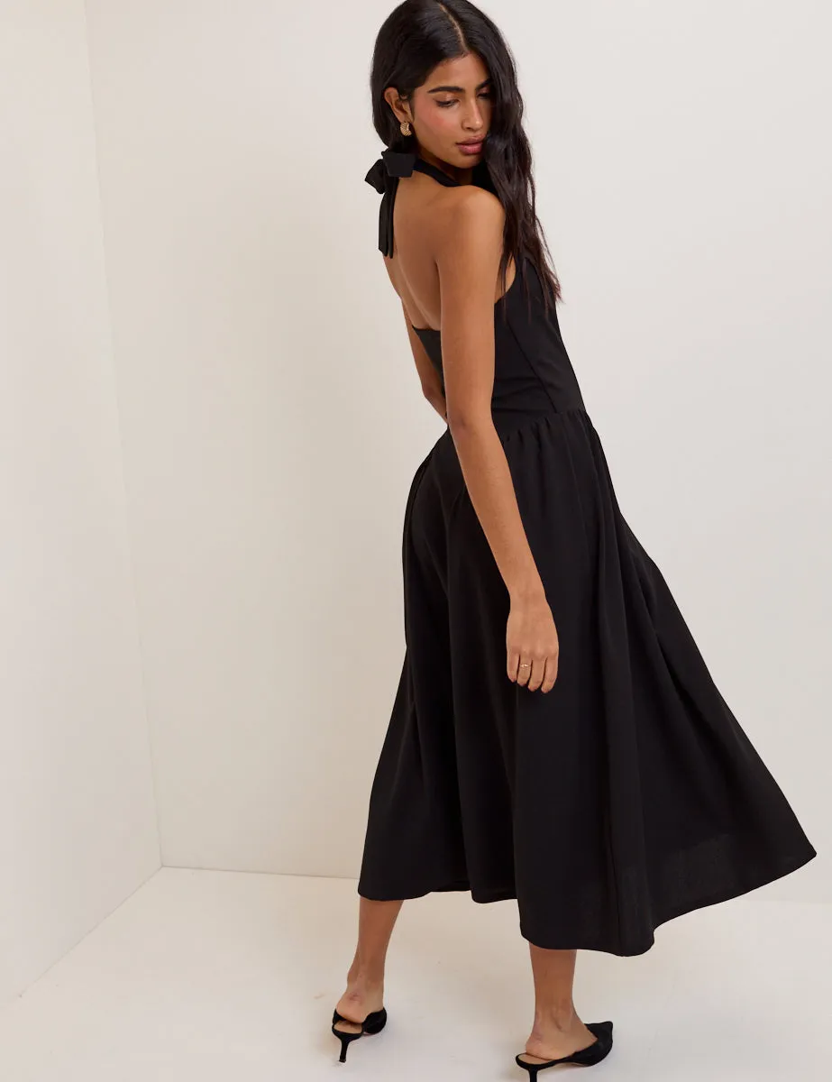 Black Halter Neck Amie Midi Dress sold by Nobody's Child product image thumbnail 3