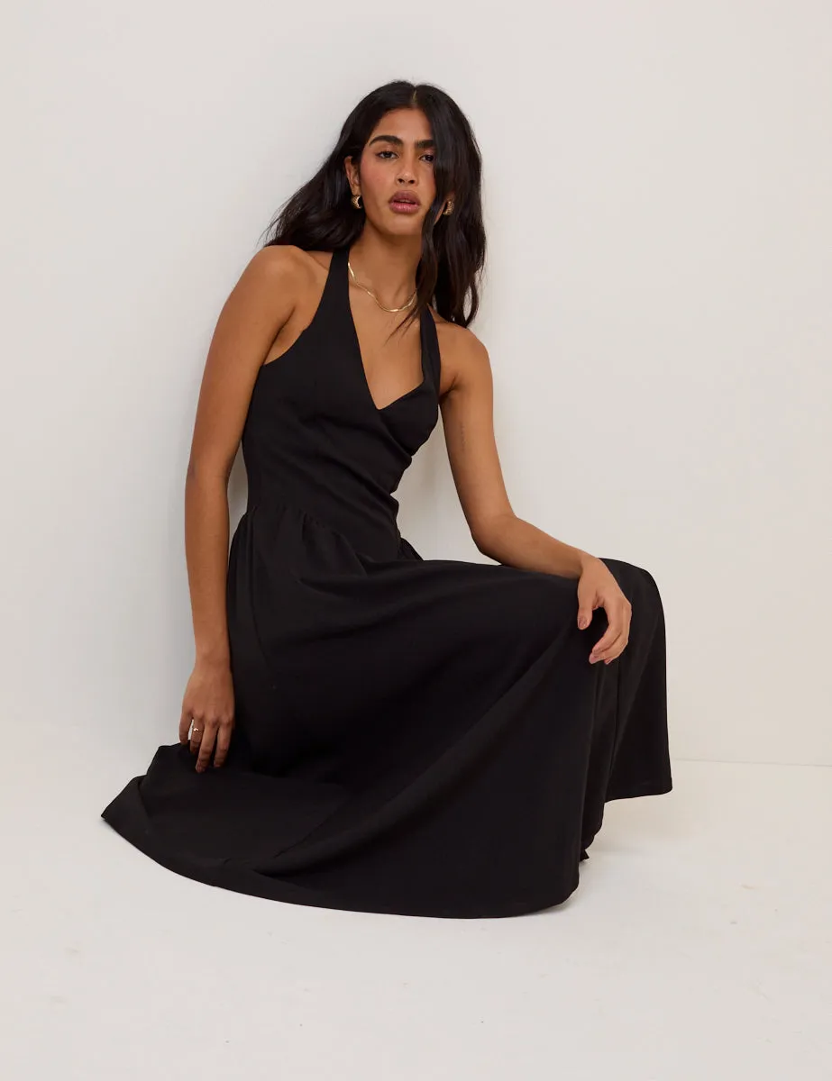 Black Halter Neck Amie Midi Dress sold by Nobody's Child product image thumbnail 5