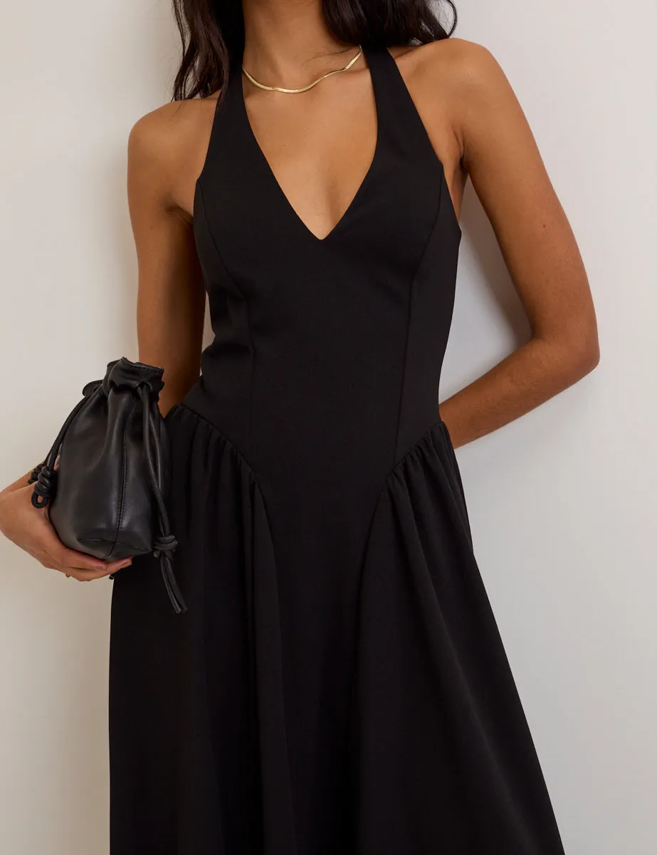 Black Halter Neck Amie Midi Dress sold by Nobody's Child product image thumbnail 2