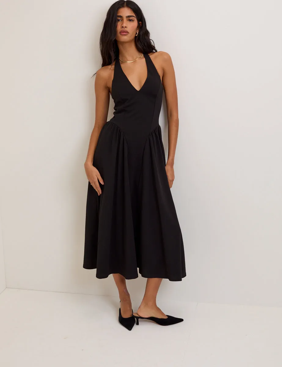 Black Halter Neck Amie Midi Dress sold by Nobody's Child product image thumbnail 4