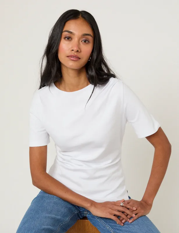 White Pleated T-Shirt sold by Nobody's Child