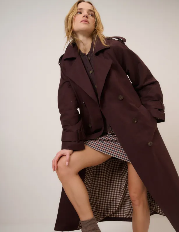 Chocolate Brown Double Breasted Trench Coat sold by Nobody's Child