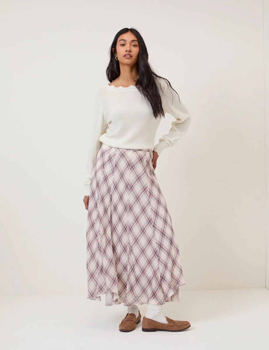 White Crochet Trim V-Neck Jumper sold by Nobody's Child product image thumbnail 4