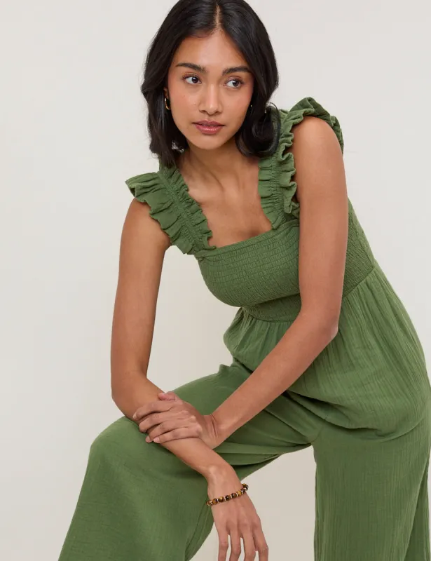 Green Maya Jumpsuit sold by Nobody's Child