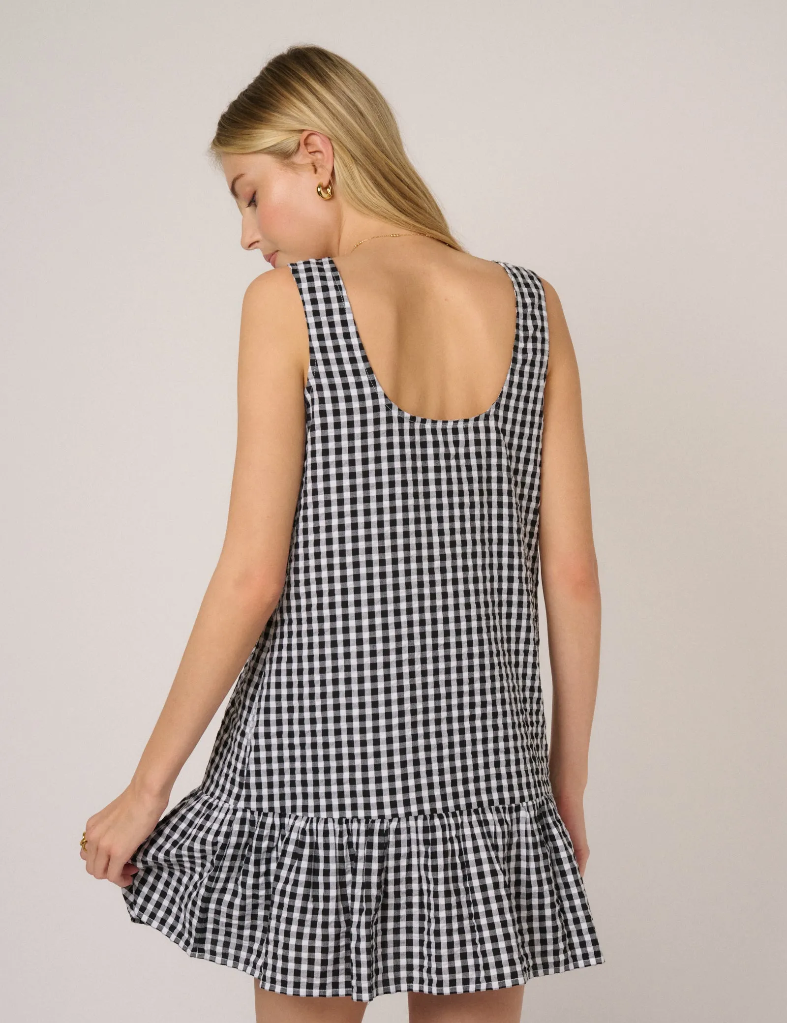 Black Gingham Millie Mini Dress sold by Nobody's Child product image thumbnail 5