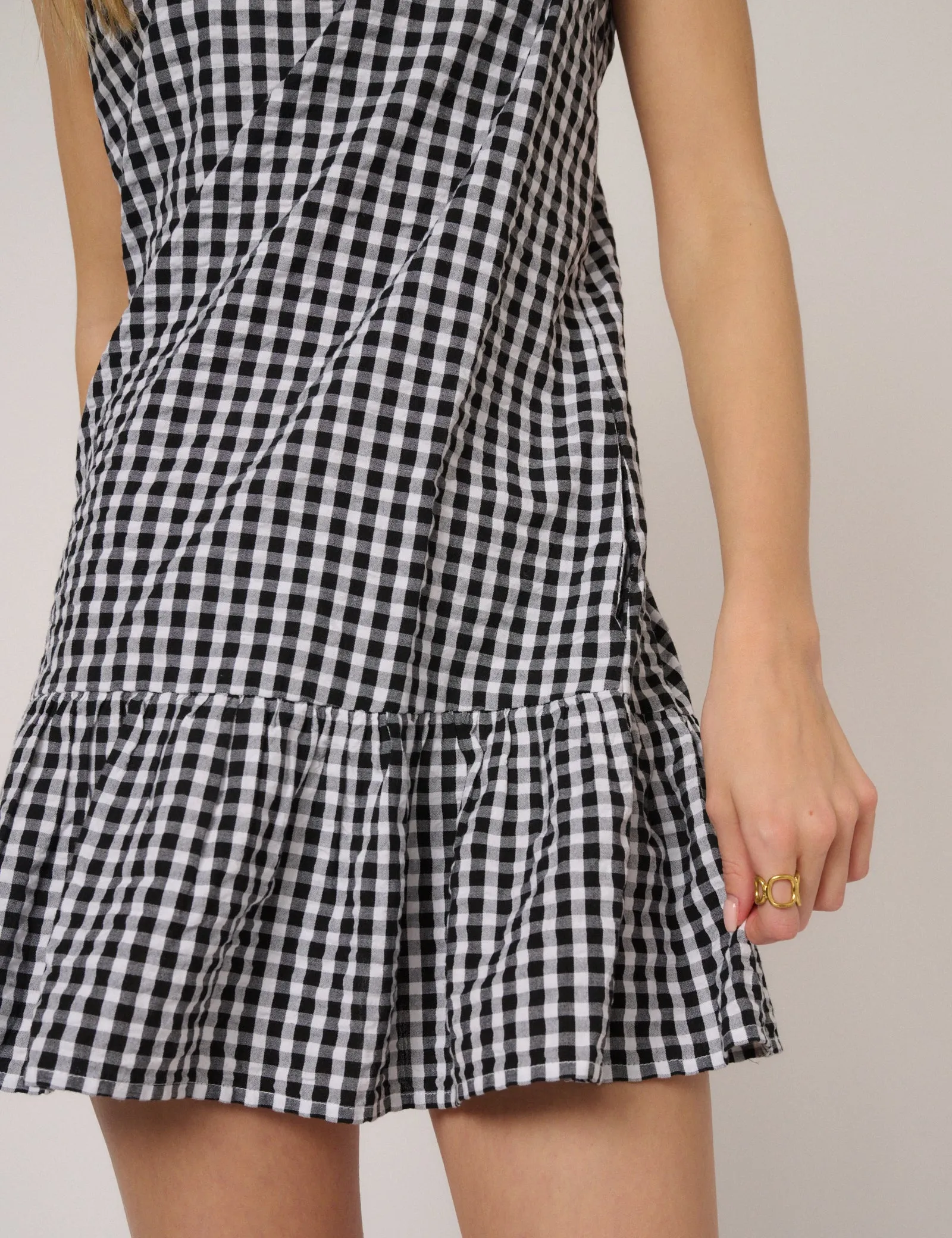 Black Gingham Millie Mini Dress sold by Nobody's Child product image thumbnail 4