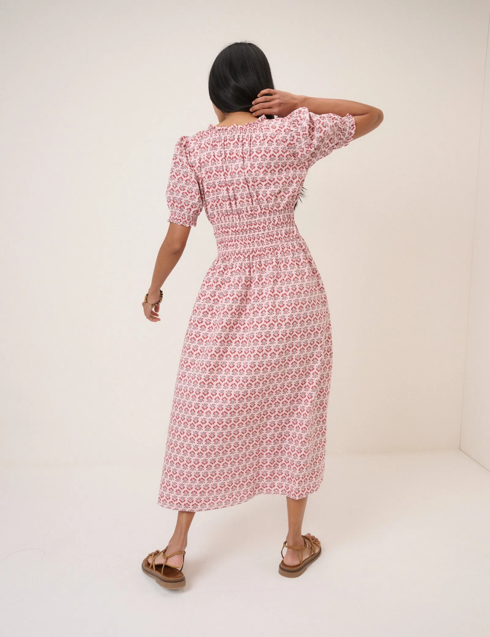 Pink Floral Tula Midi Dress sold by Nobody's Child product image thumbnail 5