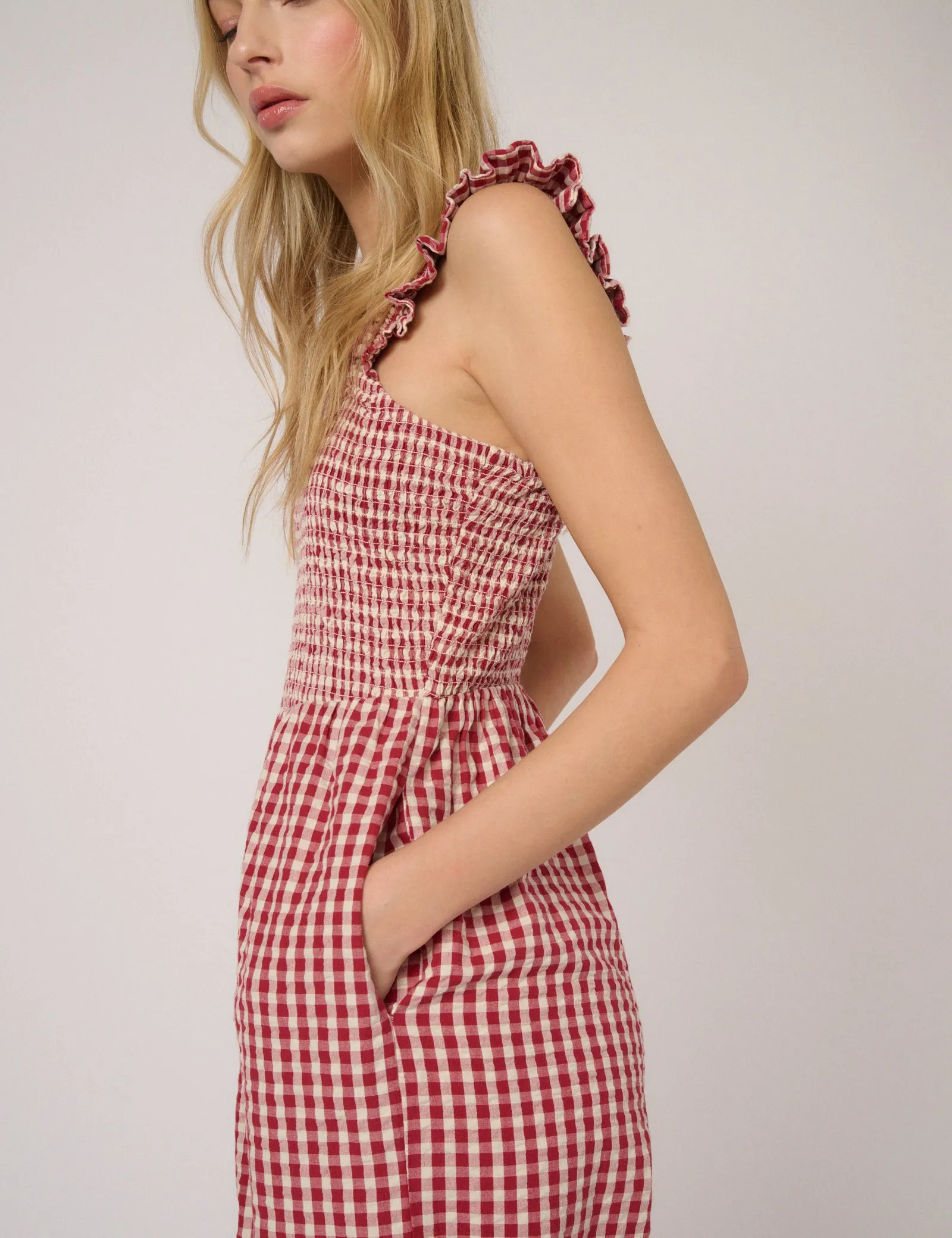 Red Gingham Maya Jumpsuit sold by Nobody's Child product image thumbnail 4